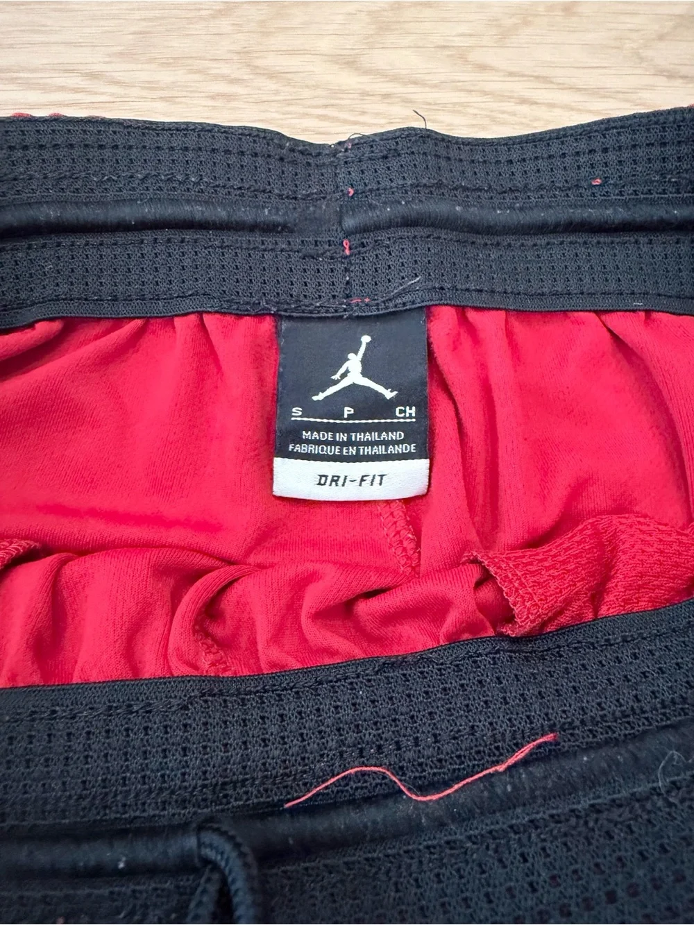 Jordan Men’s Red Basketball Shorts with Black Accents